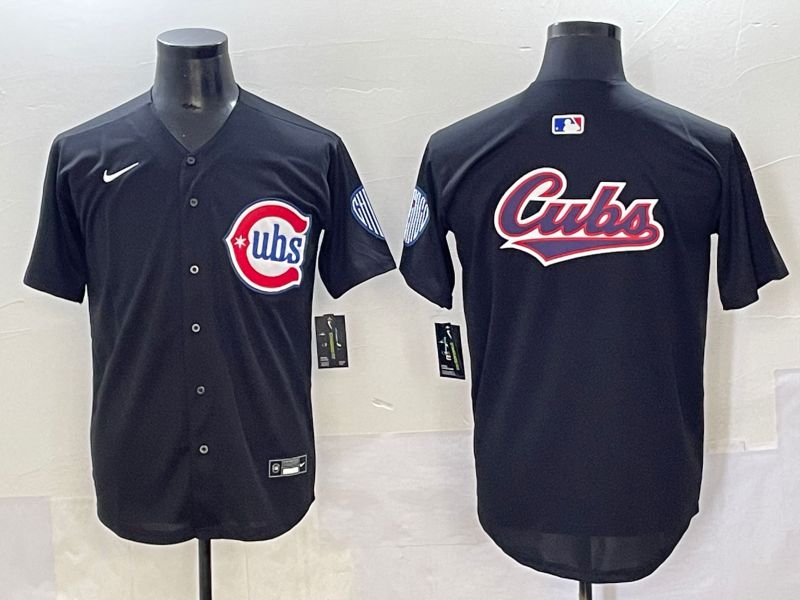 Men 2025 Chicago Cubs Blank Black Fashion Retro Nike MLB Jersey style 5->chicago cubs->MLB Jersey